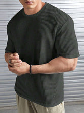 Dark grey Oversized Waffle Knit t shirt
